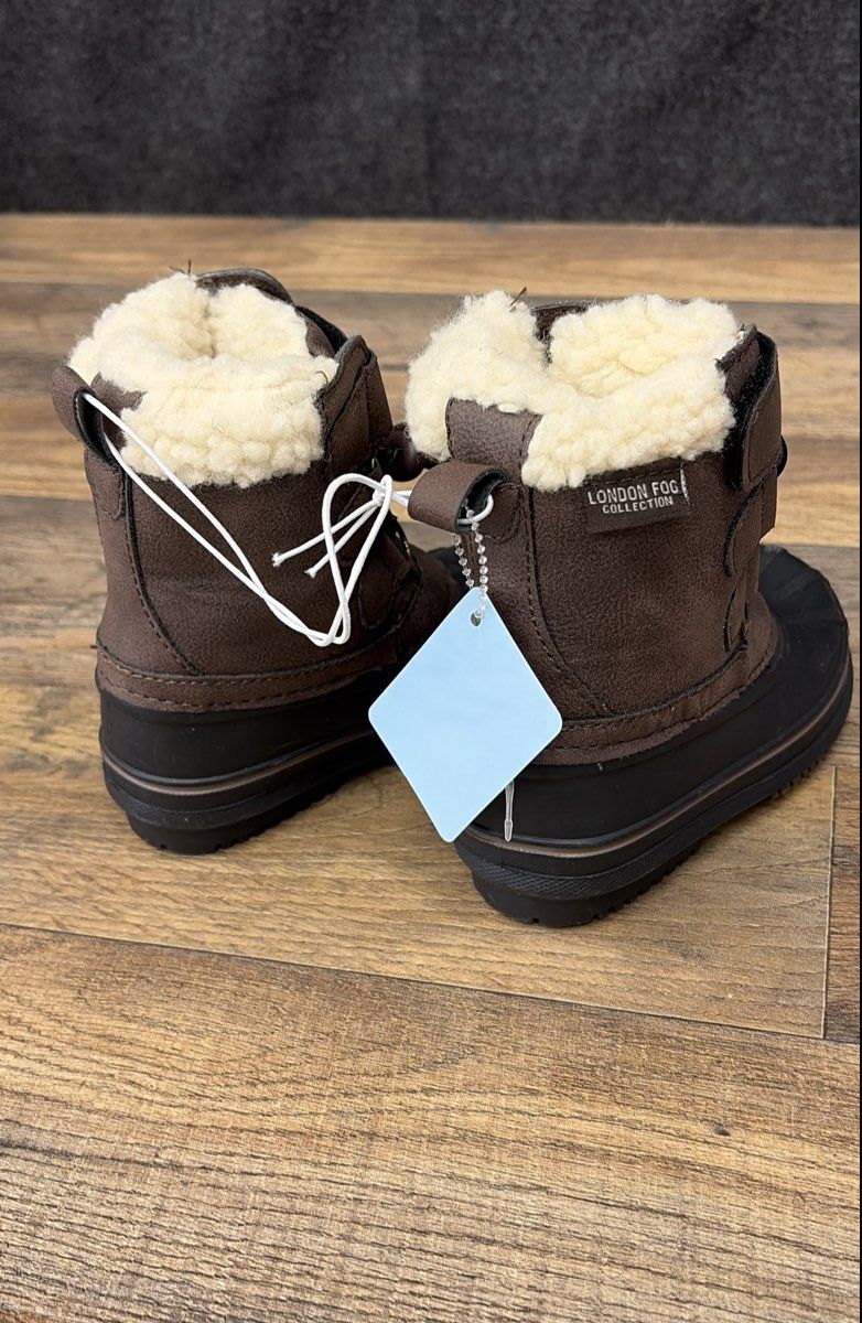 London Fog Lil Oxford Brown Black Toddler Snow Boots Size 5 NWT