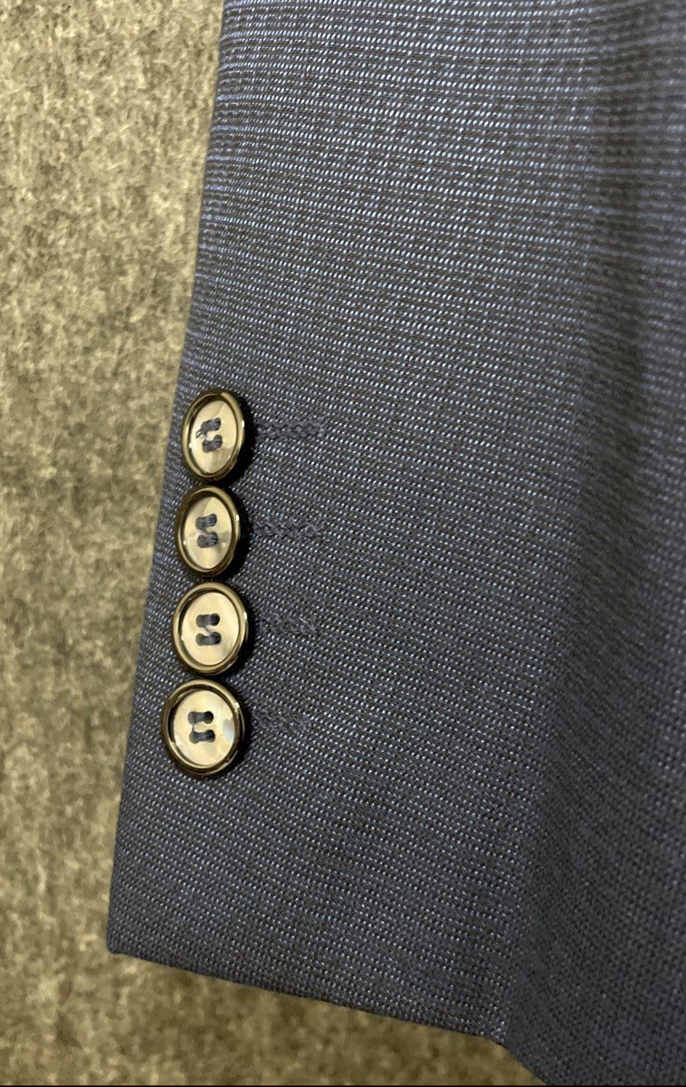 Vitali Men's Navy Blue Textured Two-Button Blazer Suit Jacket Sz 38S