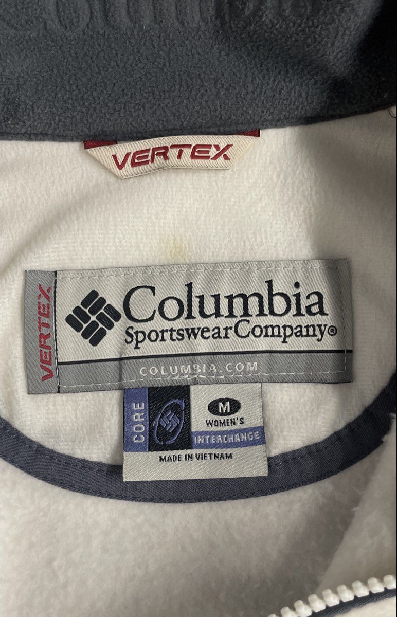 Columbia Women's Vertex Interchange Fleece Jacket Off-White Full Zip Sz M