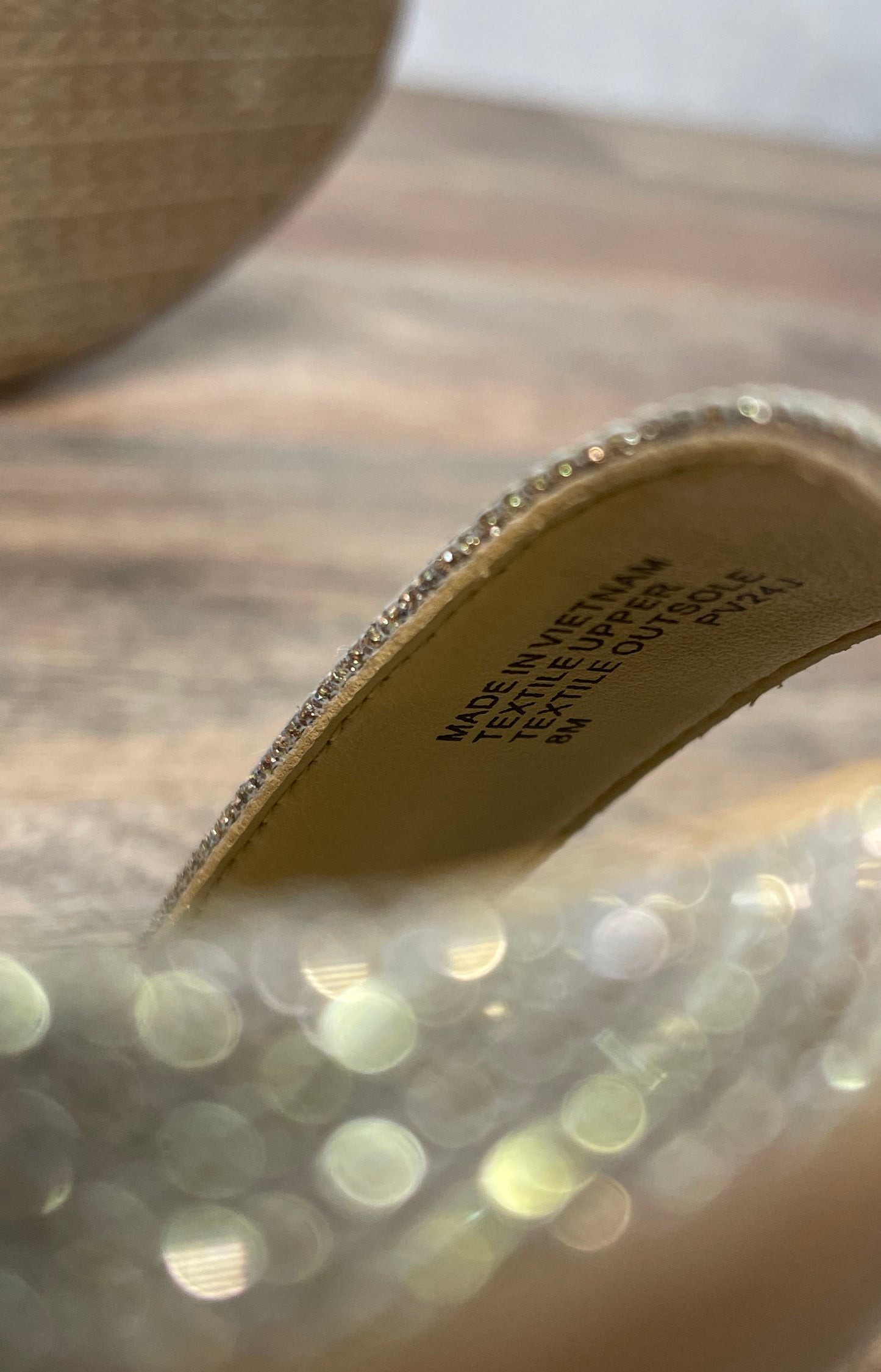 Michael Kors Pale Gold Shimmer Block Heel Ankle Strap Sandals Women's Size 8M