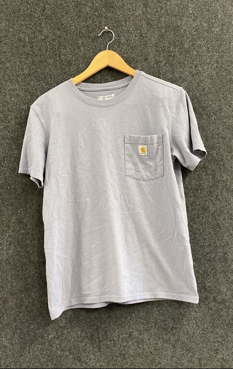 Carhartt Women's Periwinkle Loose Fit Pocket Short Sleeve T-Shirt Sz M 8-10