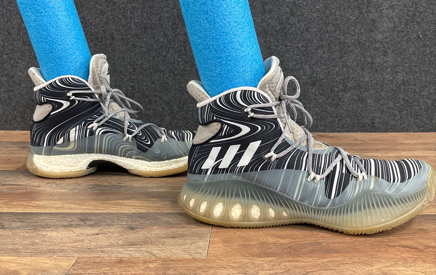 Adidas Crazy Explosive Black White Marbled Basketball Shoes Men's Size 13