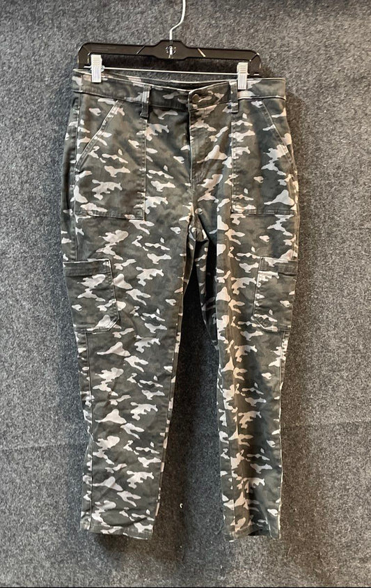 Banana Republic Women's Camo Cargo Utility Pants Grey Green Sz 12