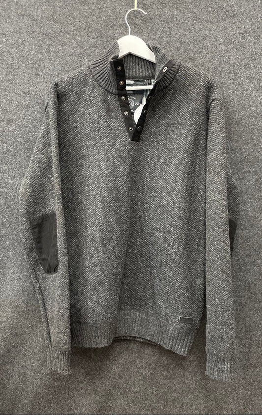 Buffalo David Bitton Men's Weebery Sweater Black Mix Mock Neck NWT L