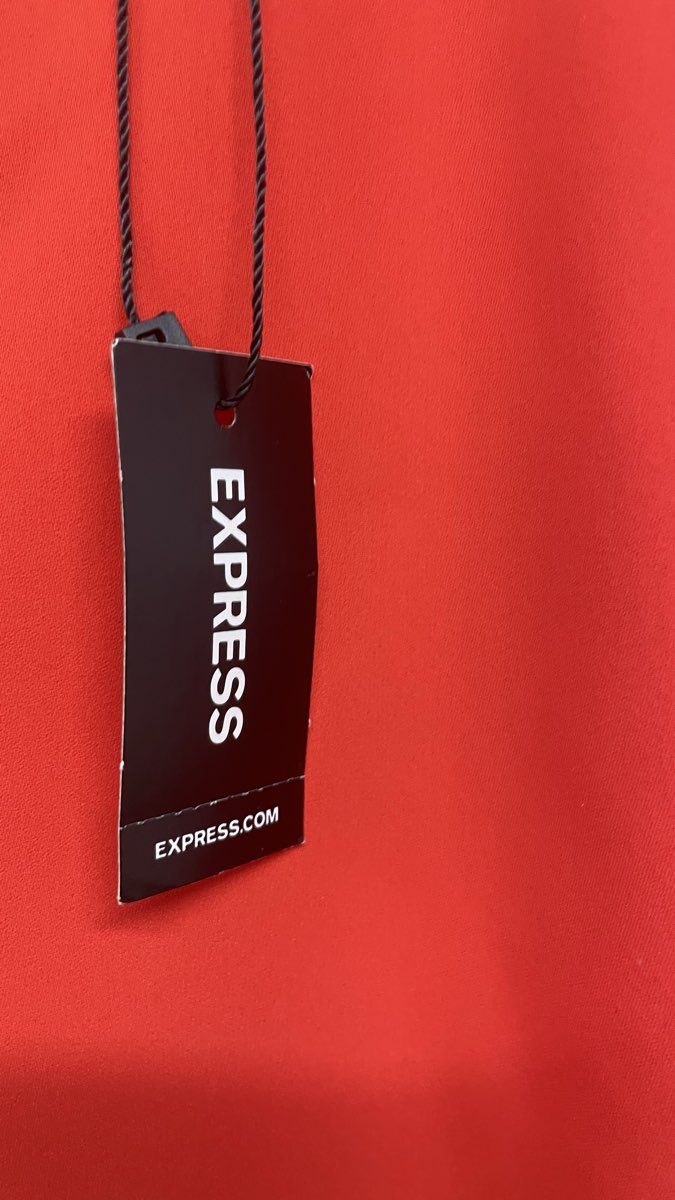 Express Women's Red Orange Wide Leg Trousers Pants NWT Size XS