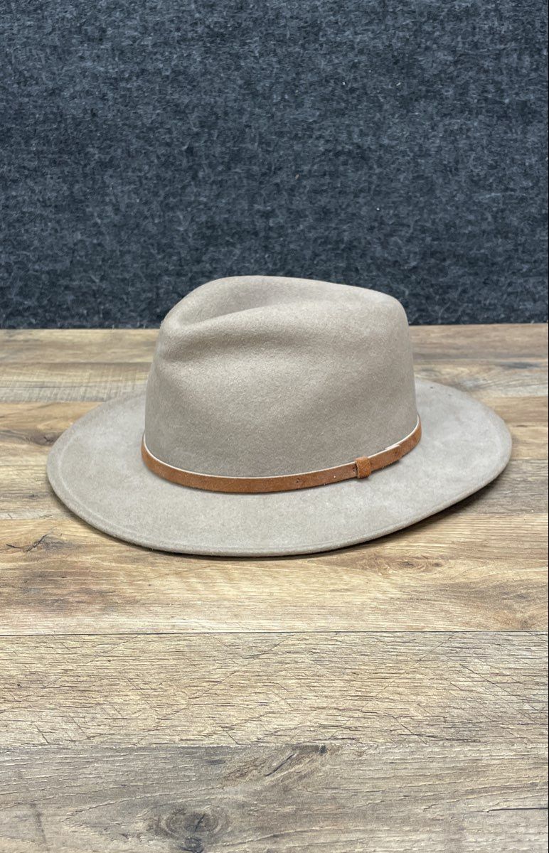 Brooklyn Hat Co Men's Lite Felt Wool Fedora Tan Crushable Water Repellent Sz M