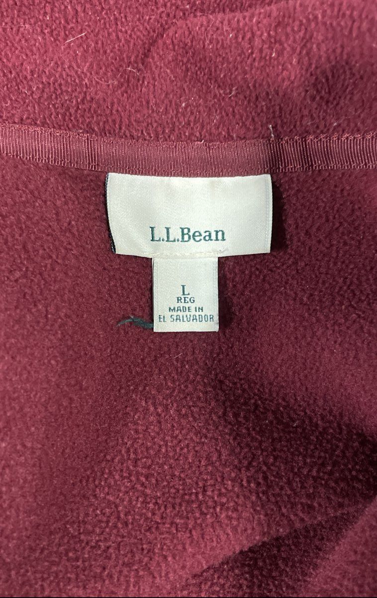 L.L. Bean Women's Burgundy Fleece Full Zip Mock Neck Vest Sz L