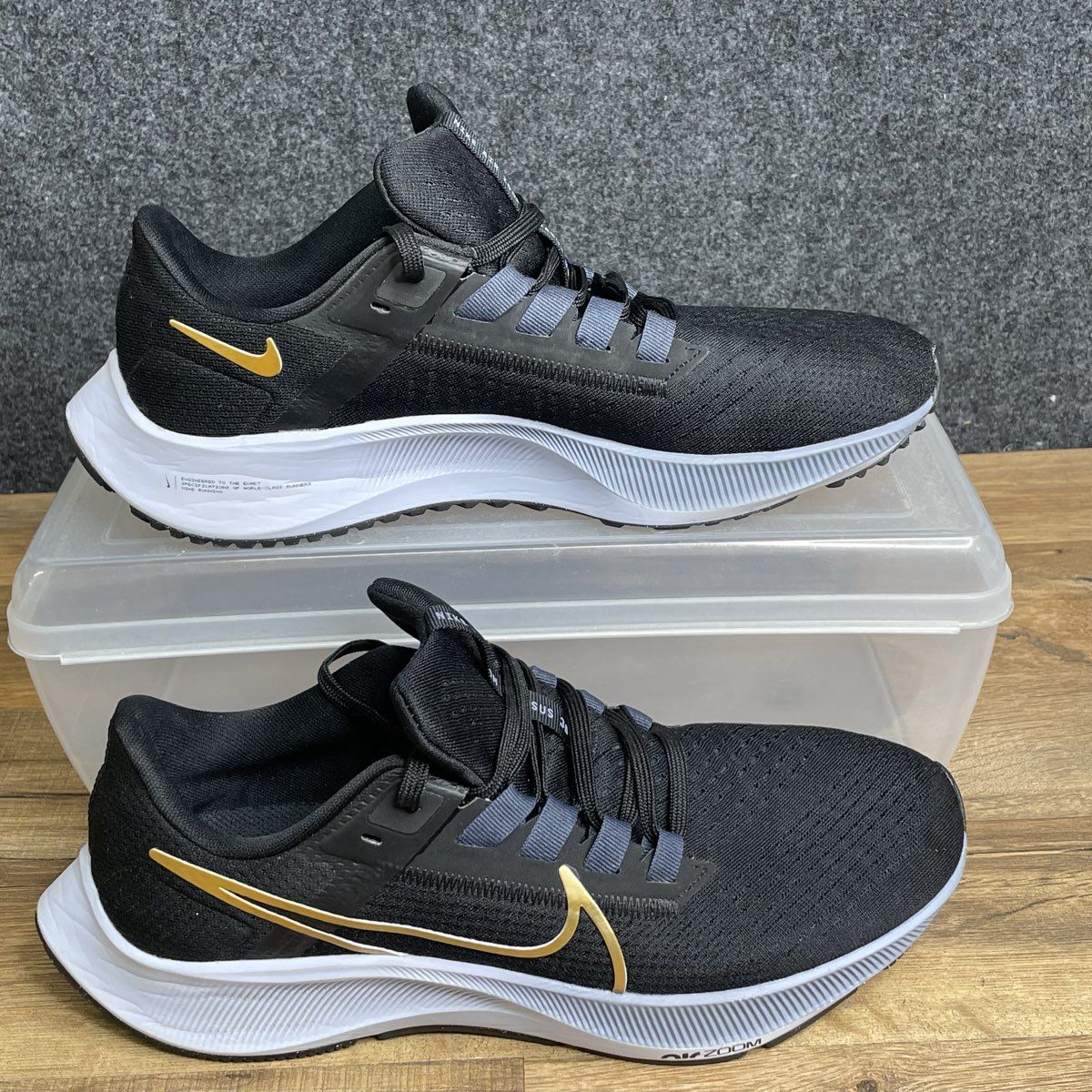 Nike Air Zoom Pegasus 38 Ashen Slate Black Gold Women's Running Shoes Size 9