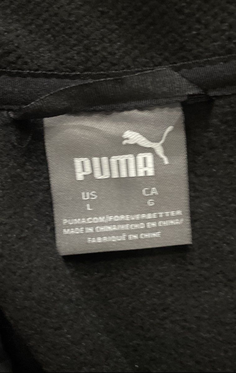 Puma Men's Black Polar Fleece Jacket Woven Pocket Full Zip Sz L NWT