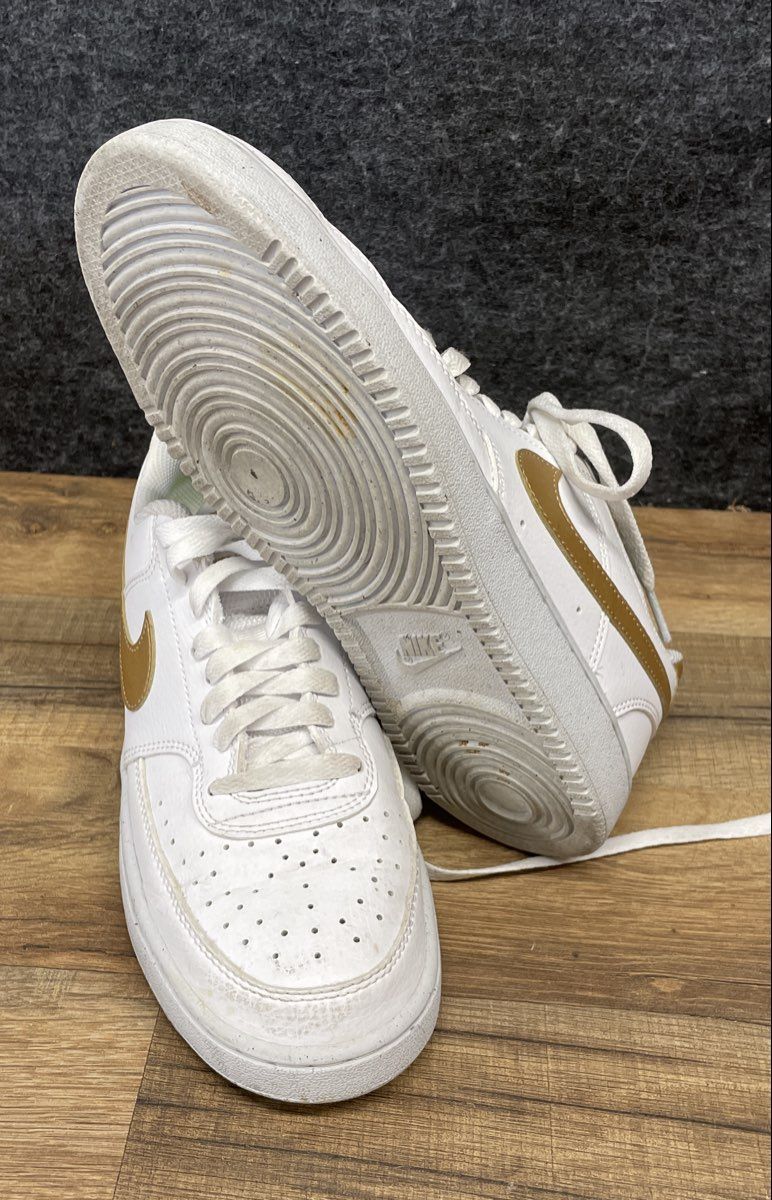 Nike Court Vision Low White Metallic Gold Women's Size 7.5 DH3158-105