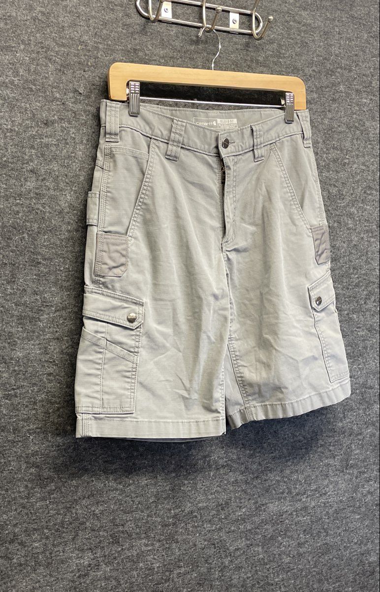 Carhartt Men's Relaxed Fit Ripstop Cargo Work Shorts Gray Size 30