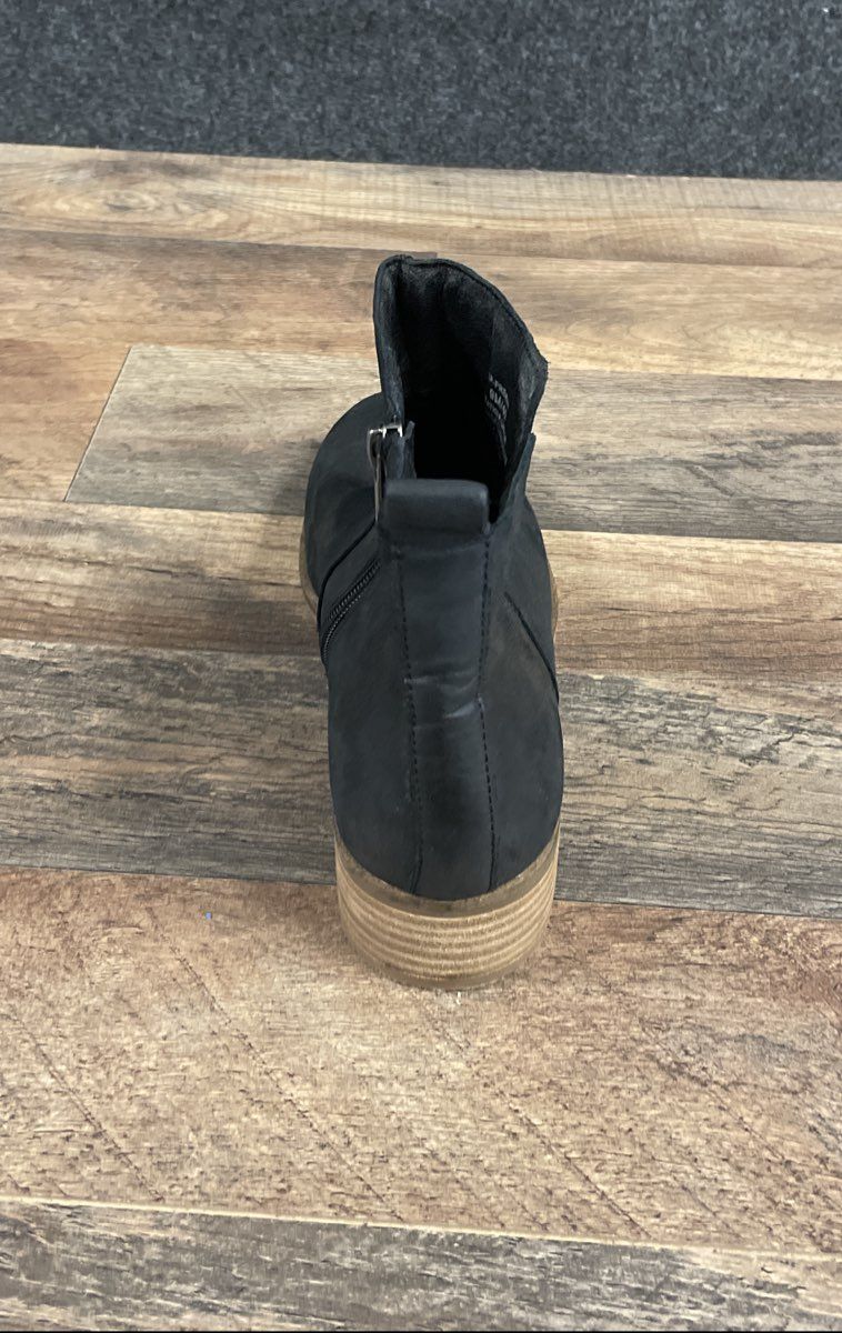 Lucky Brand Prenma Black Leather Ankle Boots Size 9