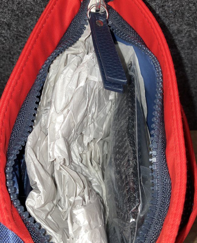 Nautica Red Navy Blue Nylon Crossbody Bag Travel Purse NWT