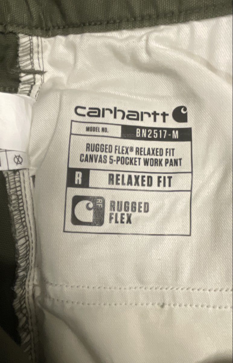 Carhartt Men's Rugged Flex Relaxed Fit Canvas 5-Pocket Work Pants Moss Sz 34x30