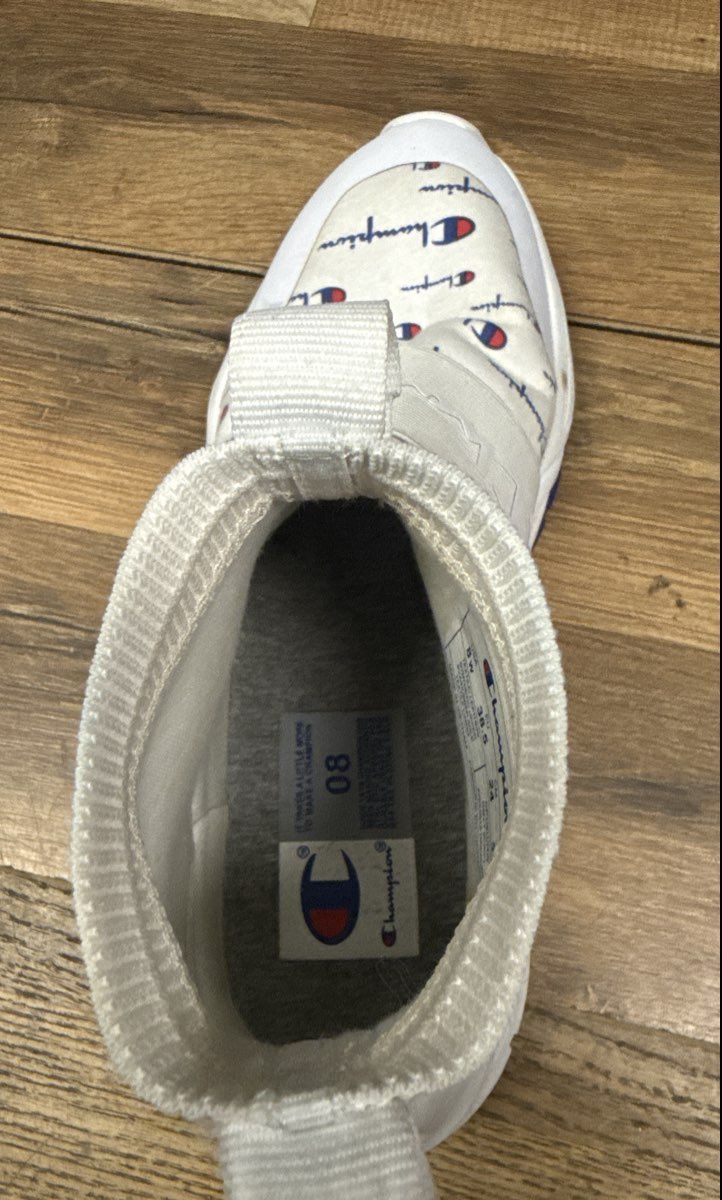 Champion Rally Script White Logo High Top Sock Sneakers Women's Size 8