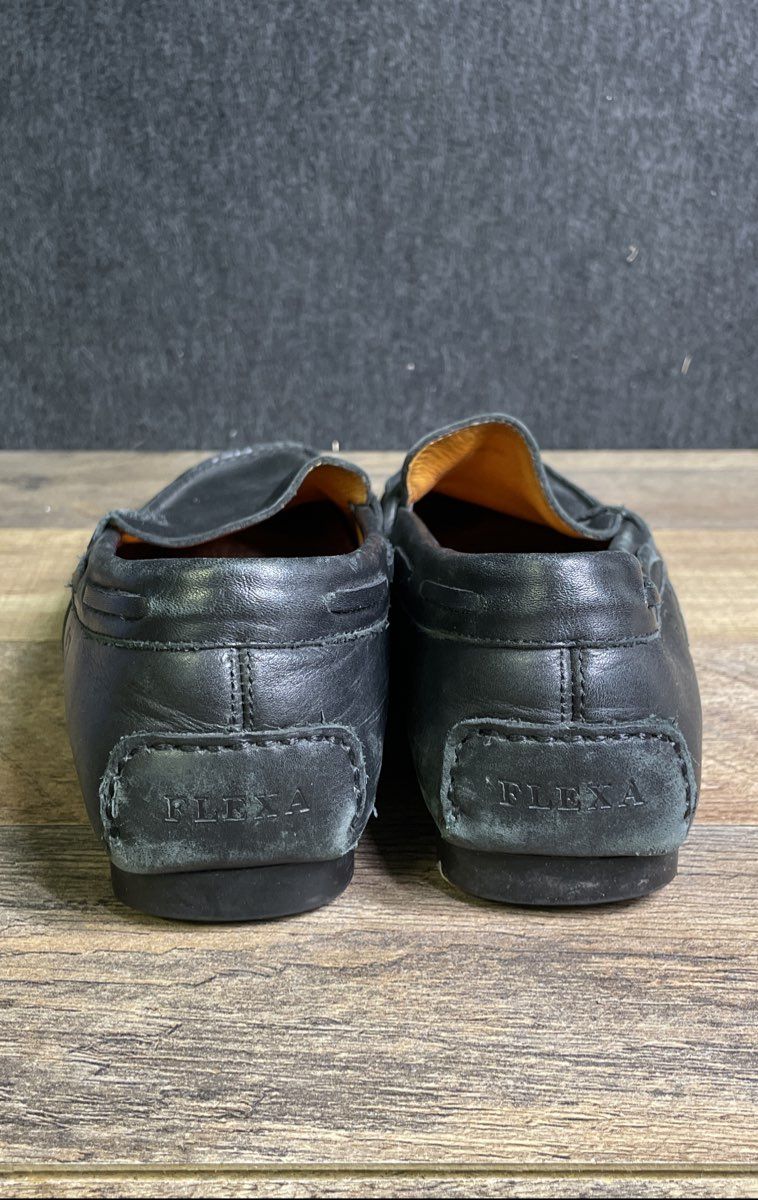 Flexa Fratelli Rossetti Black Leather Driving Loafers Women's Size 37.5
