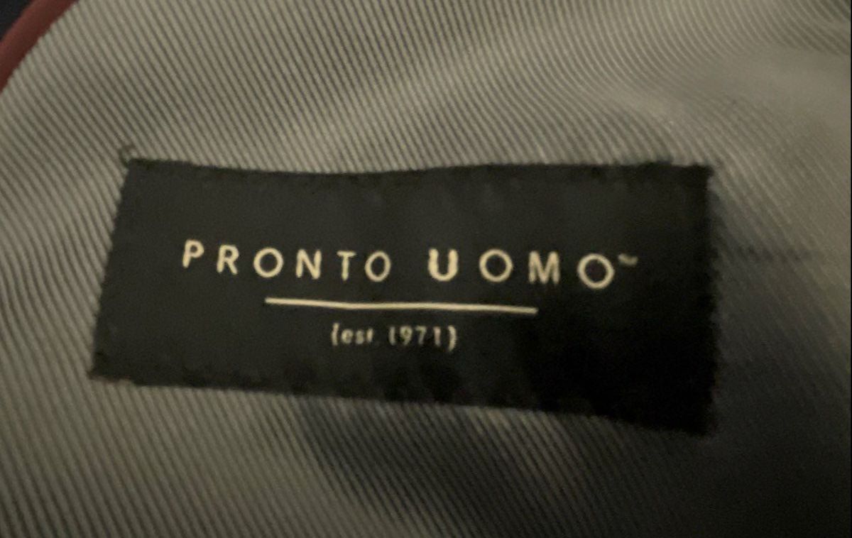 Pronto Uomo Platinum Men's Navy Blue Wool Blend Two Button Blazer Sz 56 L