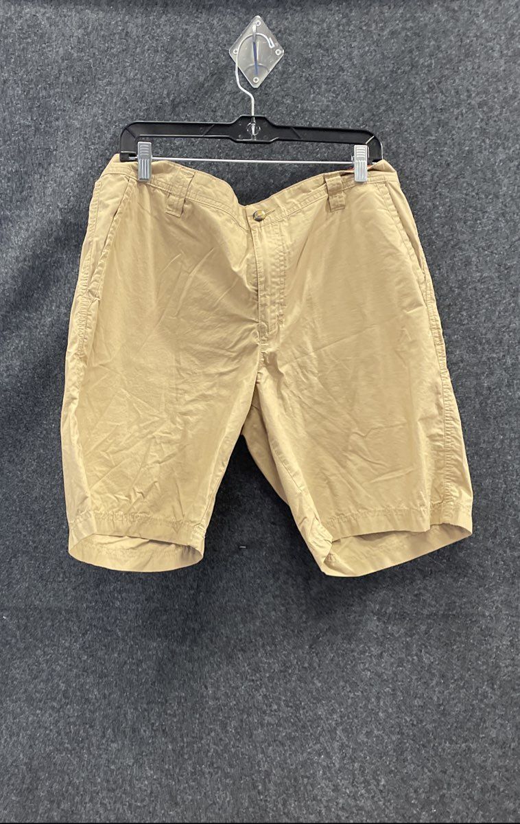 Columbia Men's Washed Out Cotton Shorts Khaki Flat Front Sz 36 AM4471