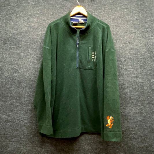 Vintage 90s Disney Catalog Tigger Embroidered 1/4 Zip Fleece Pullover Sz 3X
