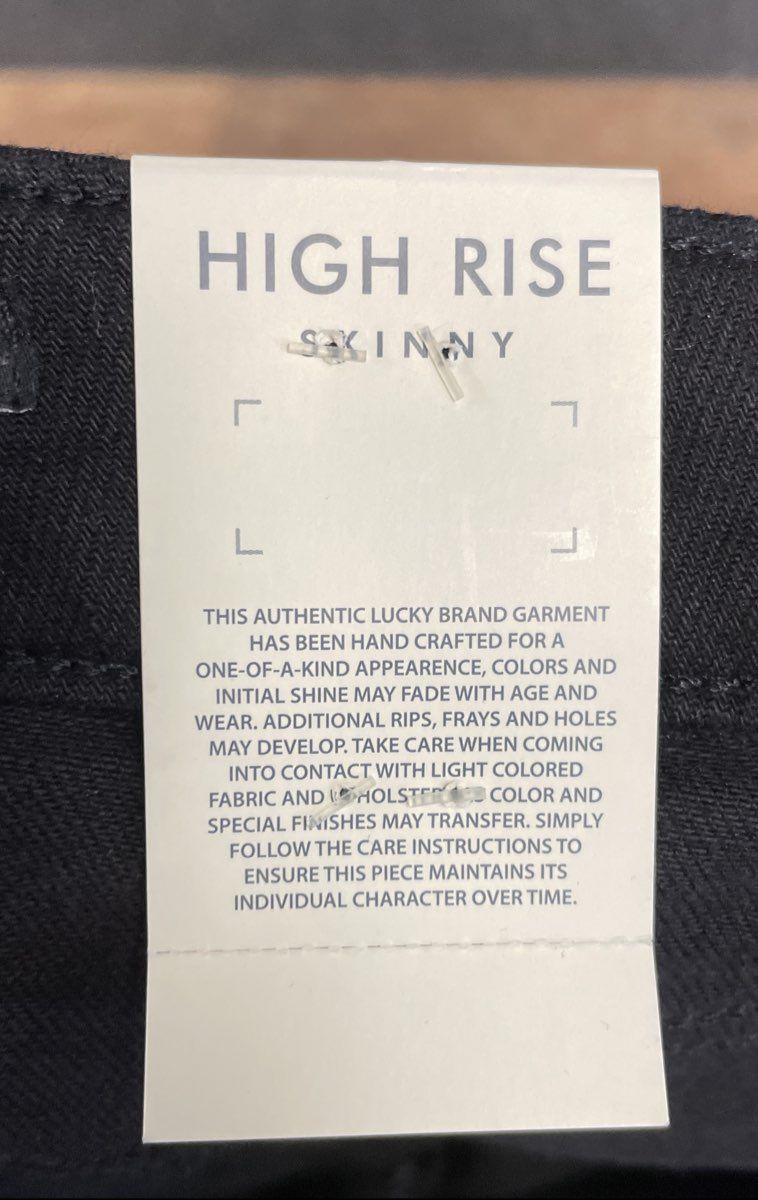 Lucky Brand Women's Black High Rise Skinny Curvy Jeans Size 10/30A NWT