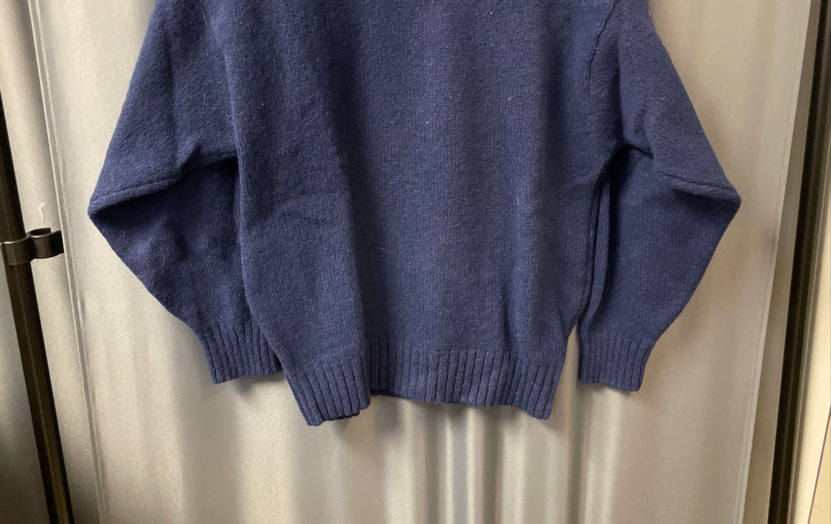 Vintage Picket & Post Blue Shetland Wool Crewneck Sweater Sz M