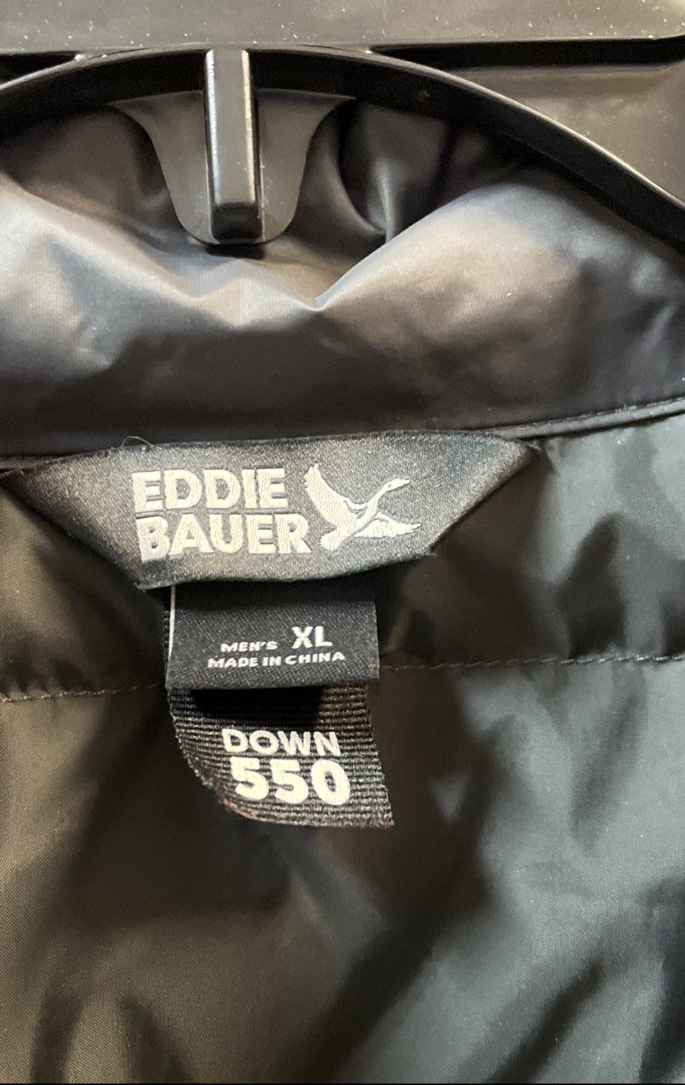 Eddie Bauer Men's Puffer Vest Gray 550 Down Insulated Size Medium