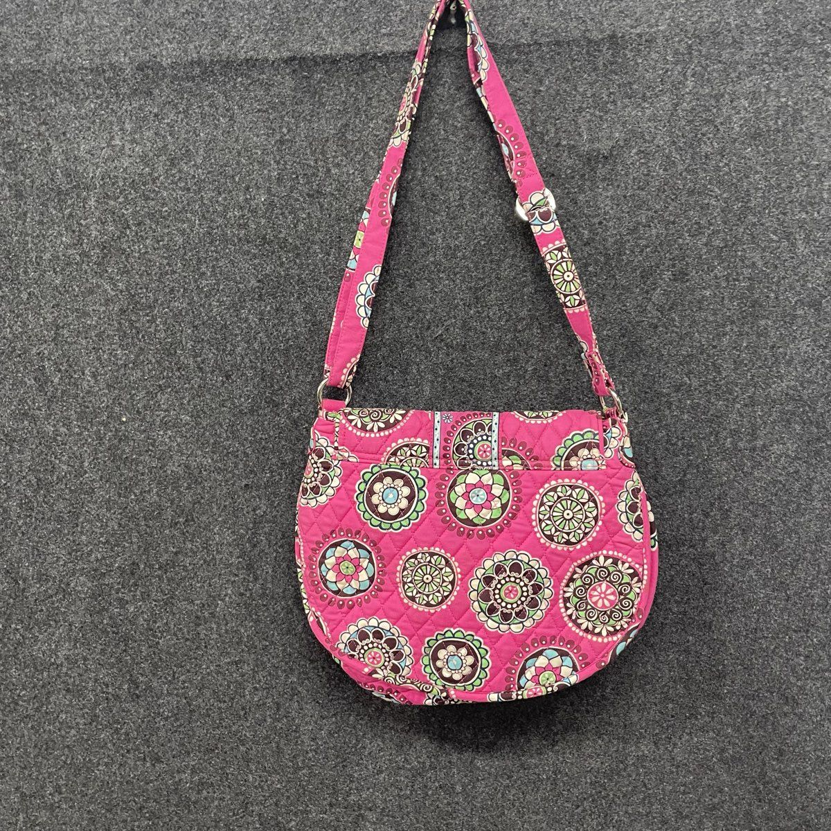 Vera Bradley Cupcakes Pink Saddle Up Flap Shoulder Bag NWT Quilted Cotton