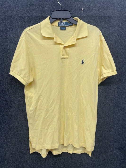 Polo Ralph Lauren Men's Polo Shirt Yellow Custom Fit Cotton Pique Size Medium