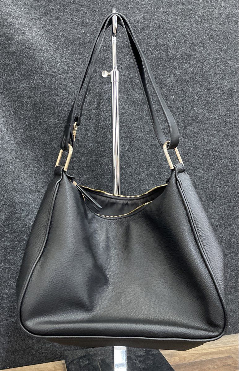 Fiorelli Black Leather Hobo Shoulder Bag Large Gold Tone Hardware Crossbody
