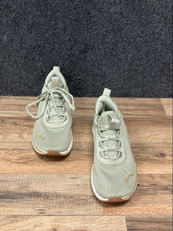 Puma Luxe Femme Softride Sage Green Gold Women's Running Shoes Size 7