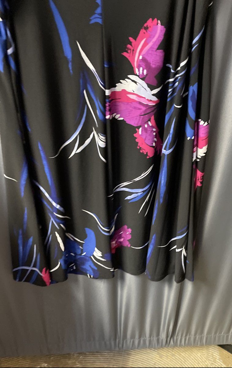 Lauren Ralph Lauren Women's Black Floral Print Sleeveless Shift Dress Size 12