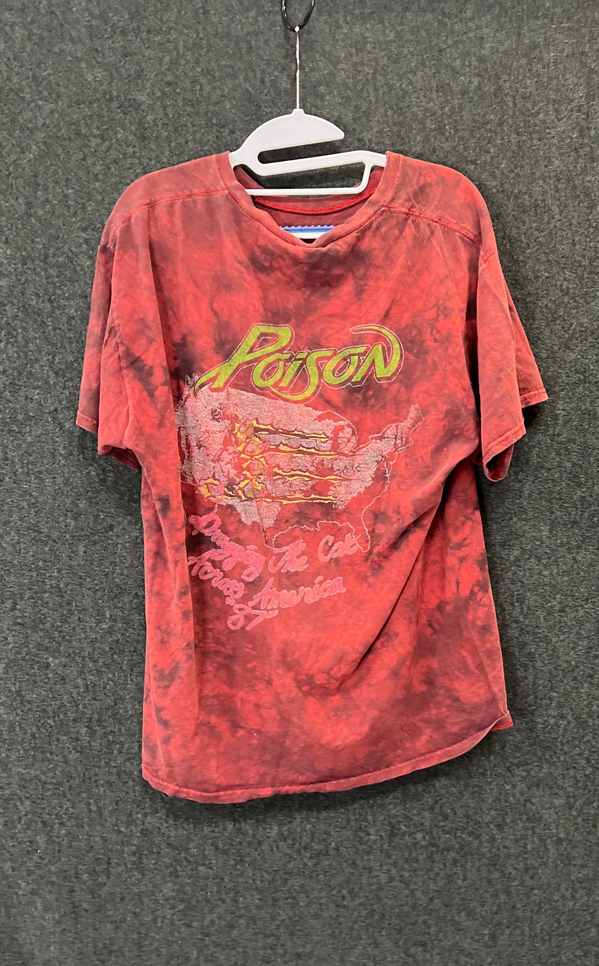 Poison 2017 Band T-Shirt Dragging The Cat Across America Tie Dye Sz L
