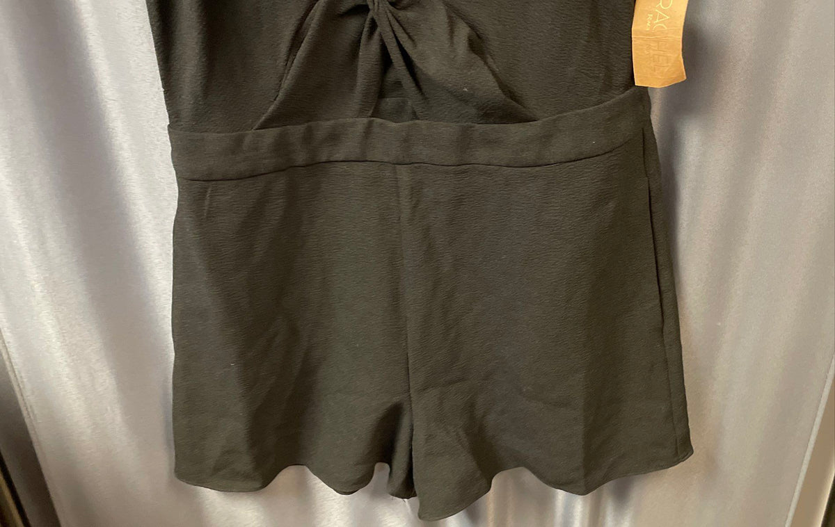 Rachel Roy Women's June Romper Black Sleeveless Twist Front Cutout Sz 8 NWT