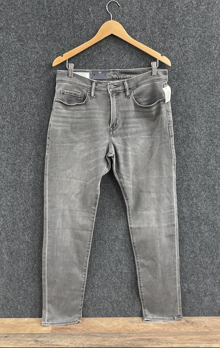 Gap Men's Slim Fit Gray Jeans GapFlex Soft Wear Denim 34x32 NWT
