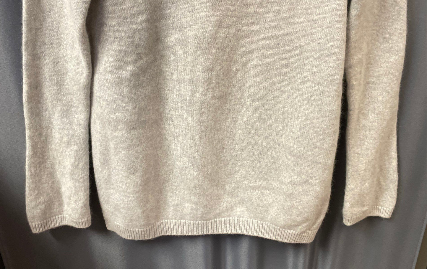 Talbots Women's Heather Gray 100% Pure Cashmere Long Sleeve Sweater Sz S