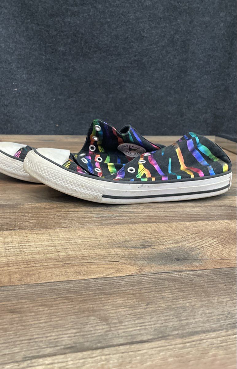 Converse Chuck Taylor All Star Rainbow Zebra Multicolor Low Top Sneakers Size 5