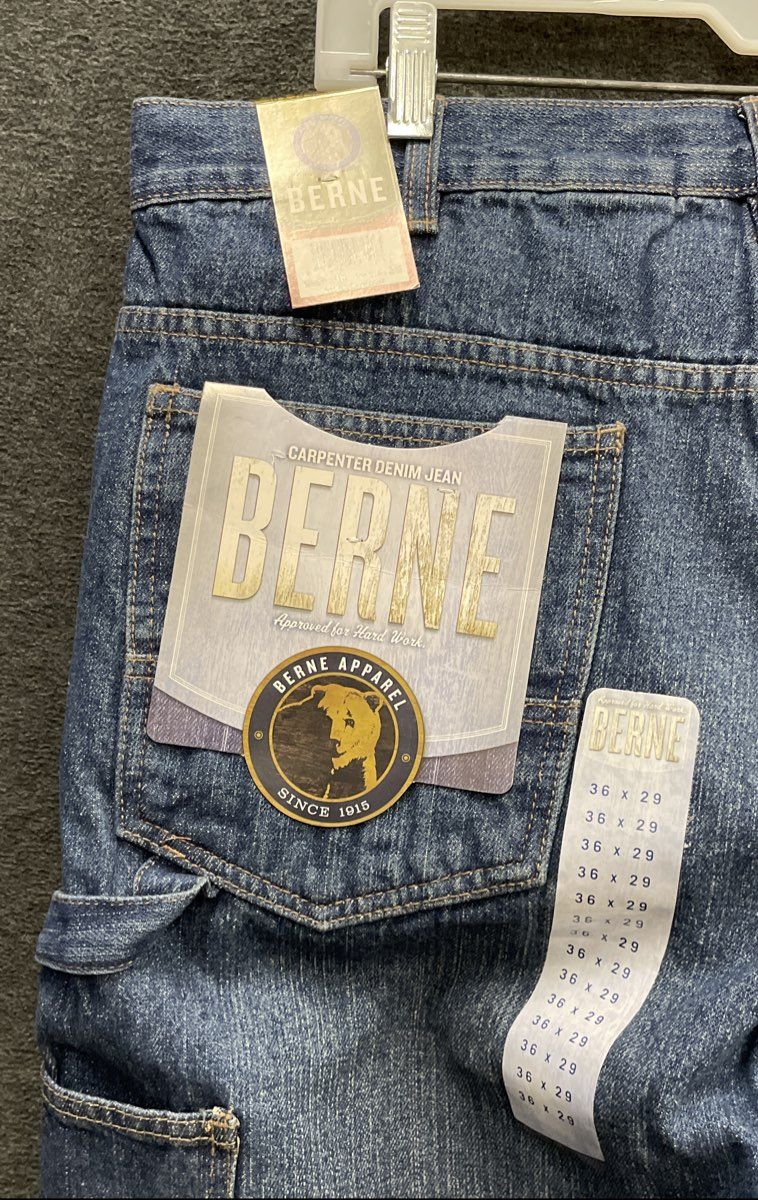 Berne Men's Blue Denim Carpenter Jeans Multi Pocket NWT Sz 36x29 P929VBW