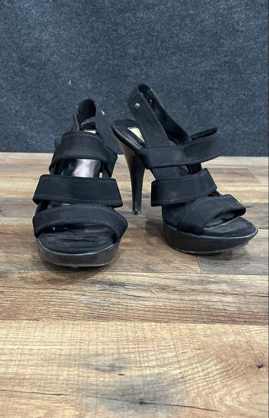 Simply Vera Vera Wang SVSIMA Black Strappy Platform Stiletto Heels Size 7.5