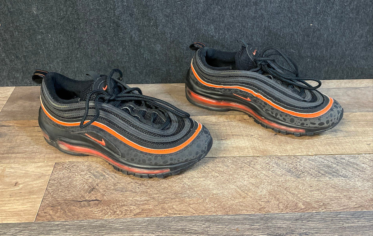 Nike Air Max 97 Black Orange Safari GS Size 6Y