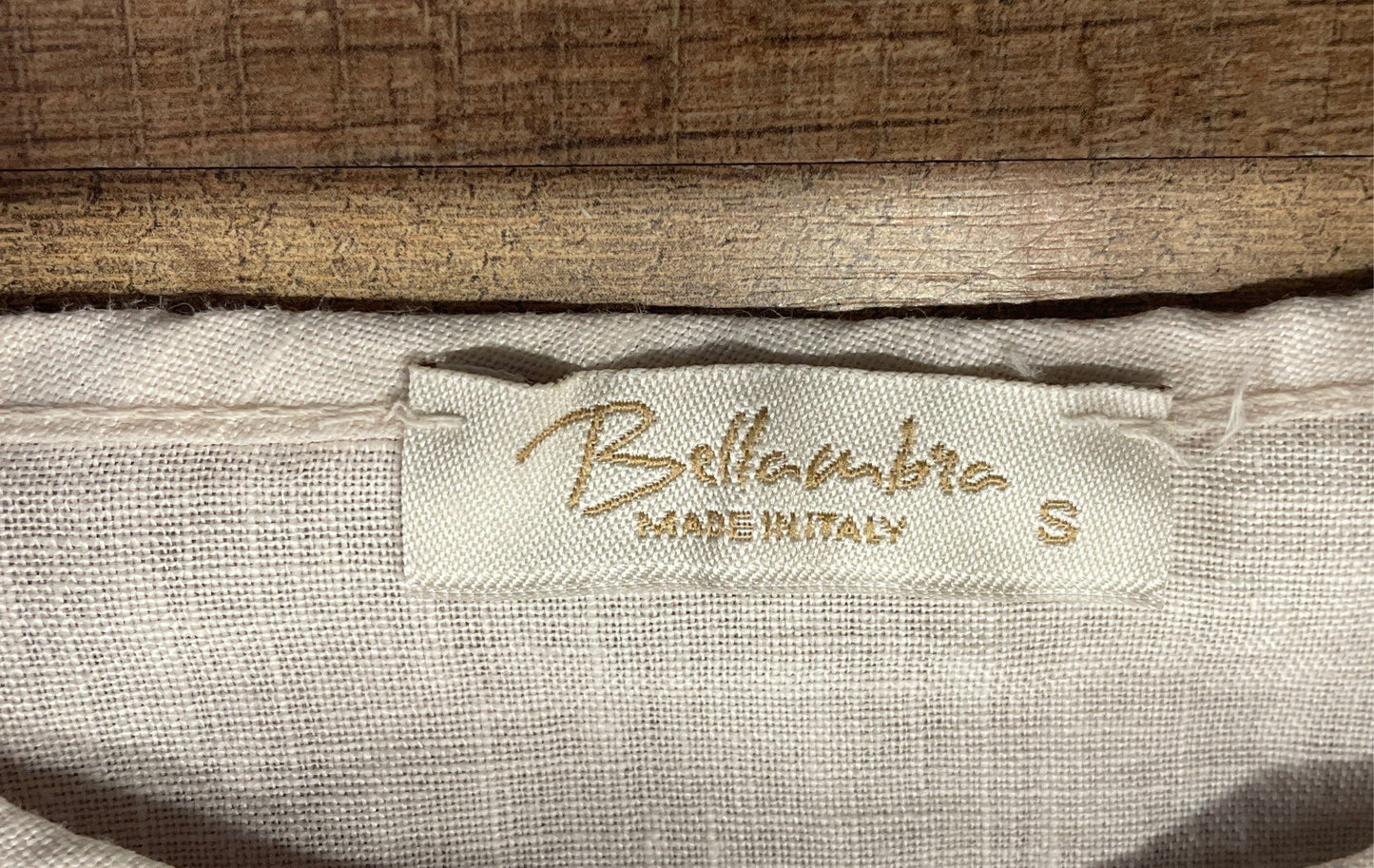 Bellambra Women's Cream 100% Linen High-Low Blouse Made in Italy Sz S