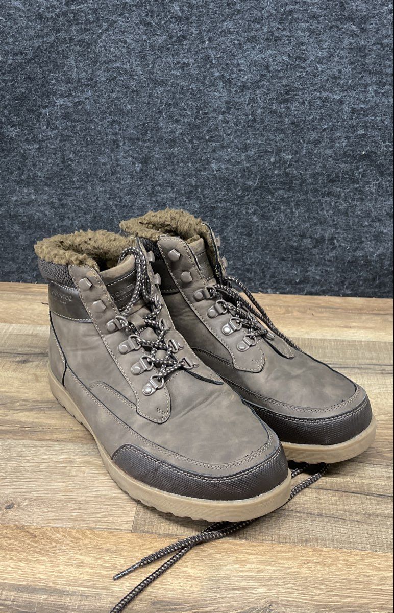 London Fog Thames Brown Faux Fur Lined Winter Hiking Boots Size 9.5