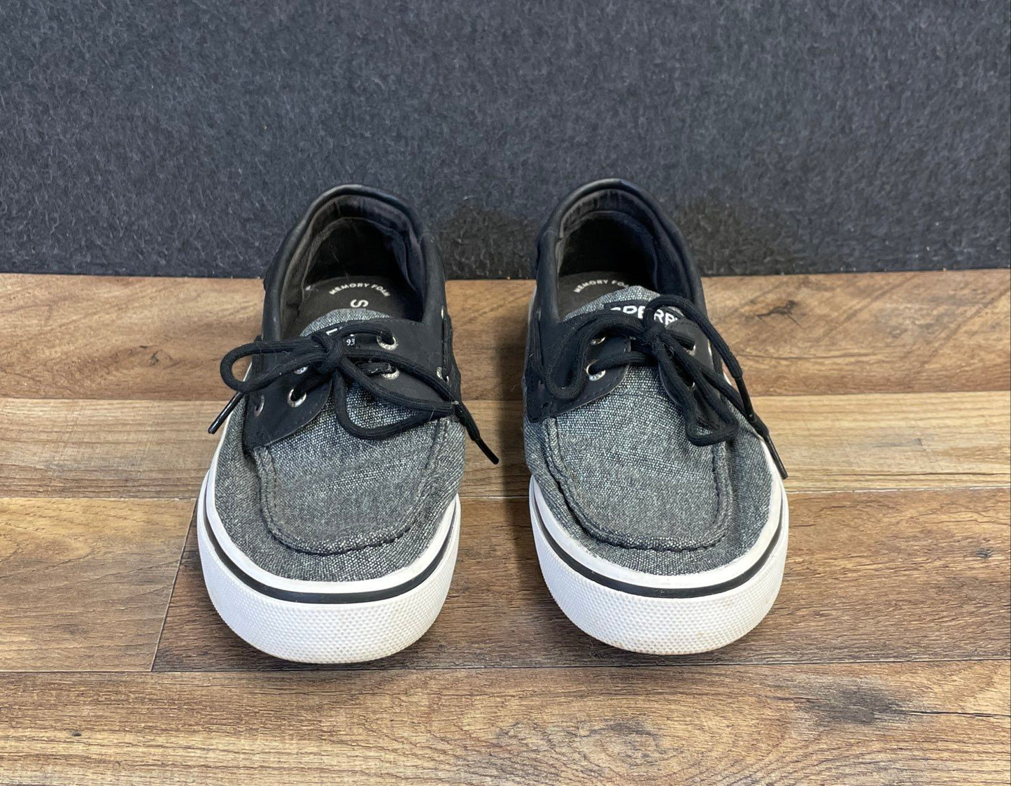Sperry Bahama II Boat Sneaker Dark Grey Heather Canvas Men's Size 9
