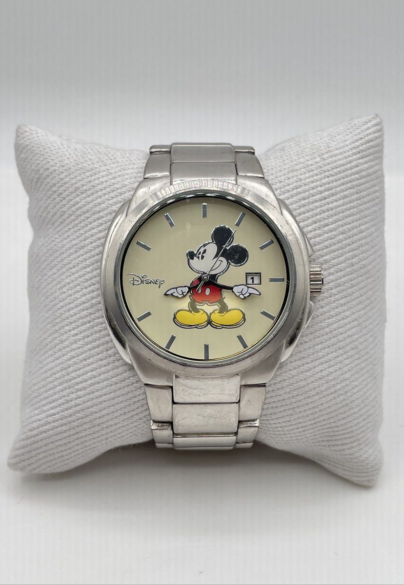 Disney Silver Tone Mickey Mouse Watch Model MK2085 *Not Working*