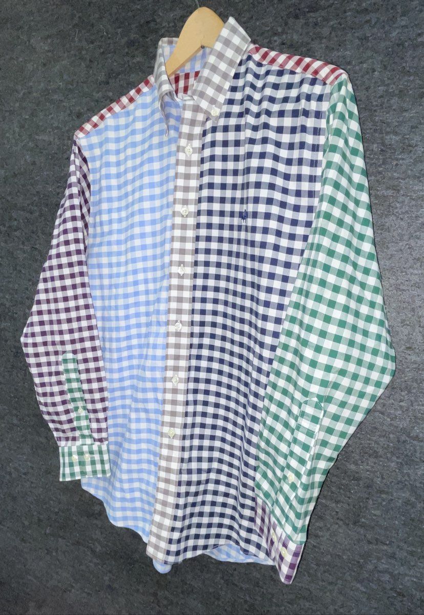 Brooks Brothers 346 Men's Multicolor Gingham Fun Shirt Non-Iron Supima Cotton S