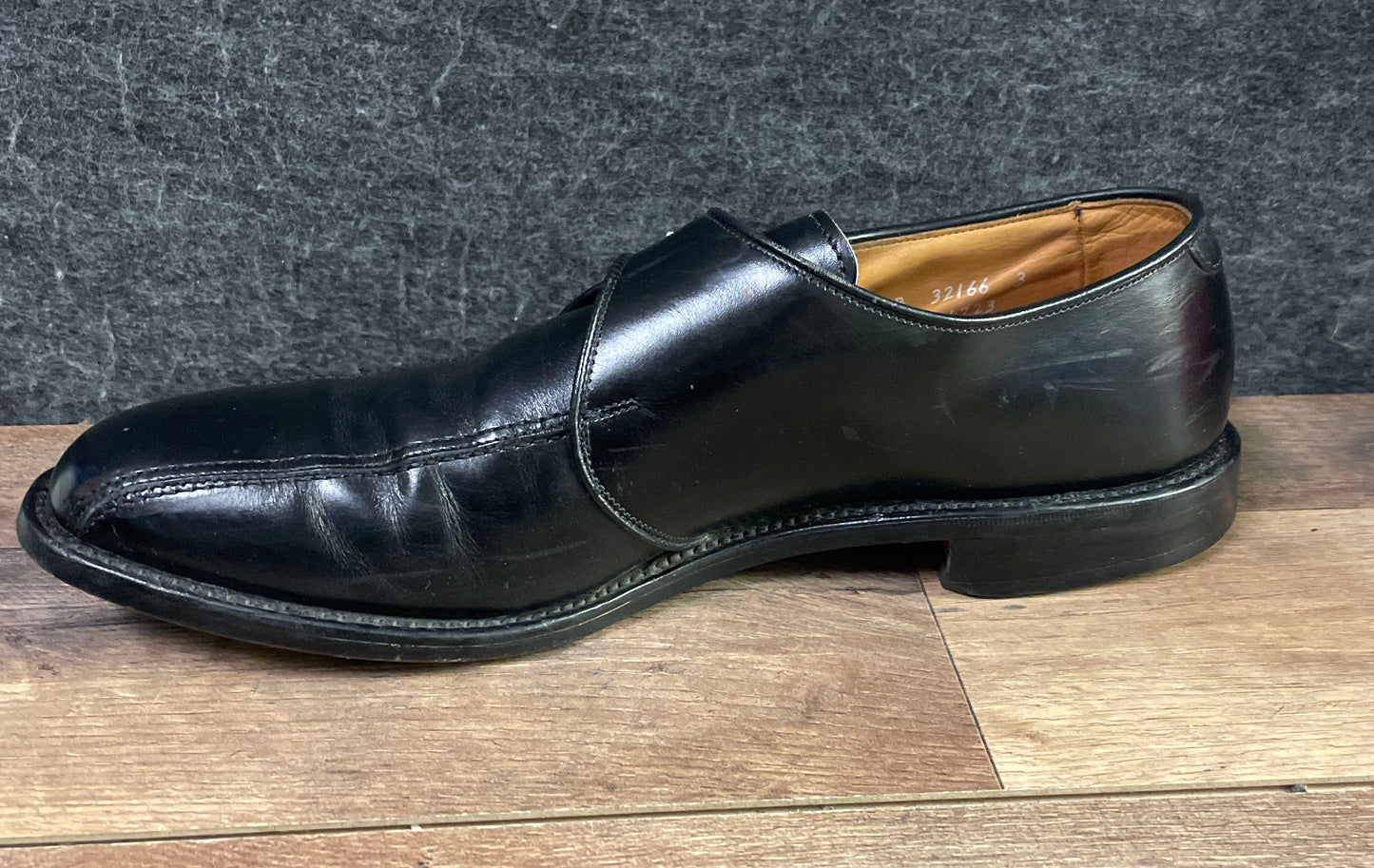 Allen Edmonds Concord Black Single Monk Strap Bicycle Toe Shoes Size 11.5 B