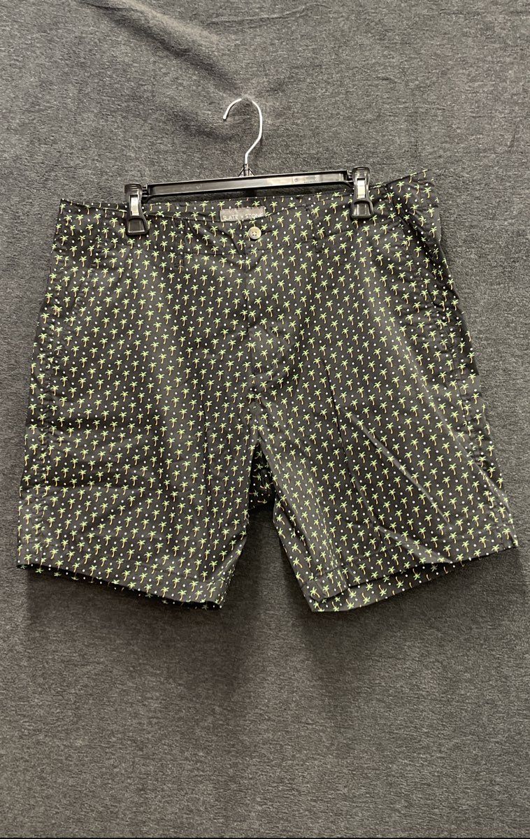 Slate & Stone Men's Black Palm Tree Polka Dot Casual Shorts Size 34