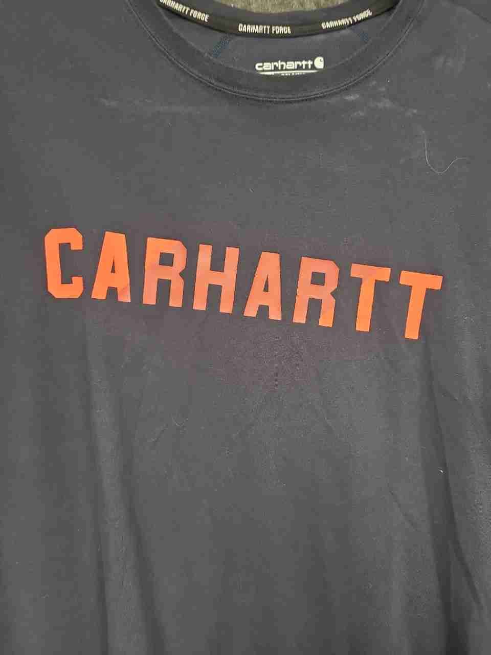 Carhartt Men's Navy Blue Force Relaxed Fit Graphic Short Sleeve T-Shirt Sz XL