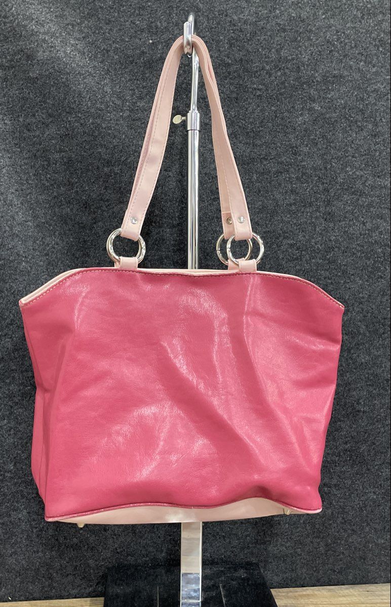 Fashion Express Pink Leather Tote Bag Large Letter R Shoulder Bag