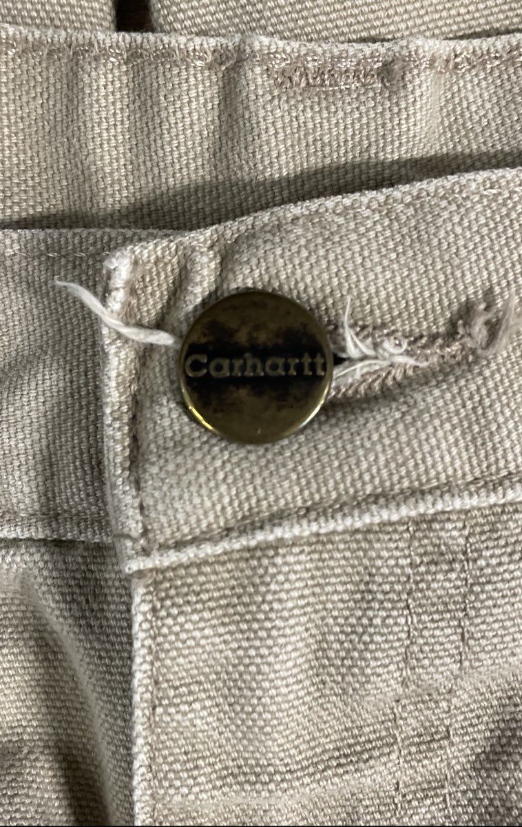 Carhartt Men's Khaki Relaxed Fit Washed Duck Dungaree Carpenter Pants Sz 36x30