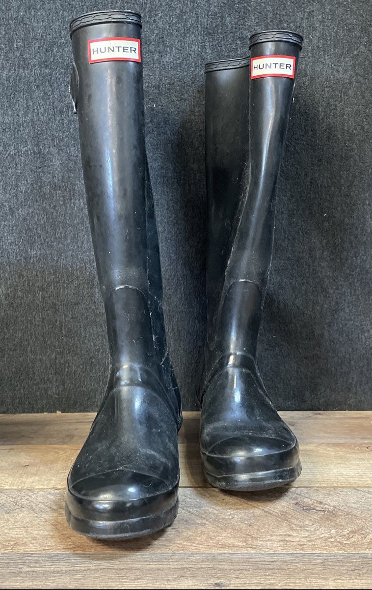 Hunter Original Tall Black Rubber Waterproof Rain Boots Women's Size 6
